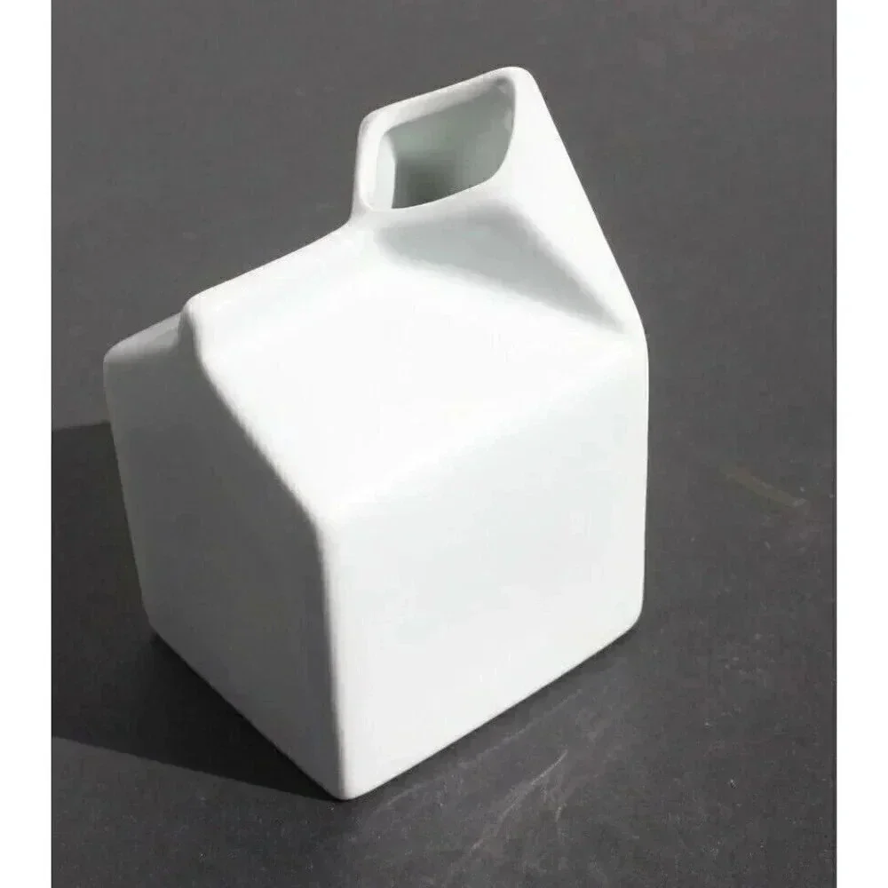 New White Denmark Brand Milk Carton Porcelain Creamer Container